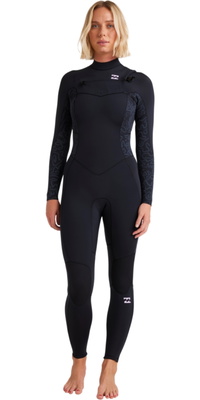 2026 Billabong Womens Synergy Natural 3/2mm Chest Zip Wetsuit 24BW191510 - Black Fade