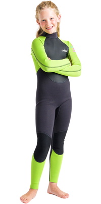 2026 C-Skins Enfants Element 3/2mm Back Zip Combinaison Néoprène C-EL32STJ - Anthracite / Lime / Multi