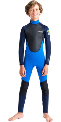 2026 C-Skins Enfants Element 3/2mm Back Zip Combinaison Néoprène C-EL32STJ - Cyan / Slate / Multi