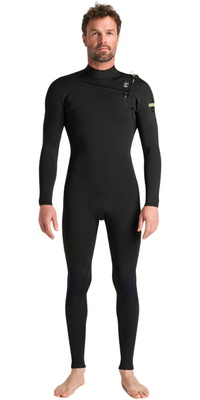 2026 C-Skins Hommes NuWave Session Lite 3/2mm Chest Zip Combinaison Néoprène C-NSEL32STM - Black
