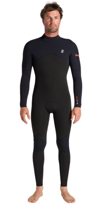 2026 C-Skins Hommes NuWave Session 3/2mm Back Zip Combinaison Néoprène C-NSE32MBZ - Black / Black X / Warm Red