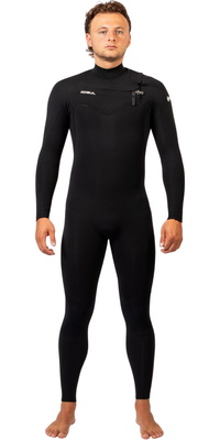 2026 Gul Hommes Echo Natur 3/2mm Chest Zip Combinaison Néoprène EC1327-BKBK - Black