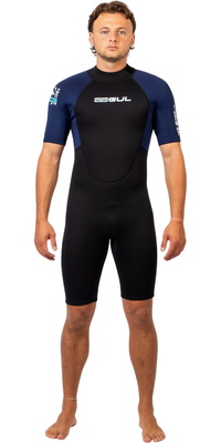 2026 Gul Hommes G-Force Natur 3/2mm Back Zip Shorty Combinaison NÃ©oprÃ¨ne GF3305-BKNA - Black / Navy