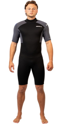 2026 Gul Hommes Response Natur 3/2mm Back Zip Shorty Combinaison Néoprène RE3319-BKGY - Black / Grey
