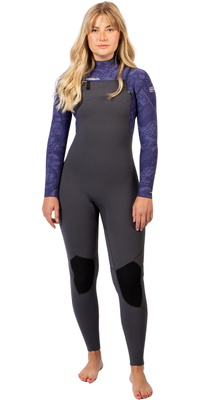 2026 Gul Femmes Yulex Flexor 3/2mm Chest Zip Combinaison N&eacute;opr&egrave;ne FX1225-GYTB - Grey / Tiebird