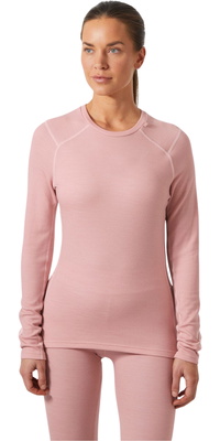 2025 Helly Hansen Femmes Lifa Merino Midweight Crew Base Layer 49378 - Pink Salt