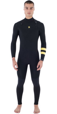 2025 Hurley Hommes Plus Nic II 3/2mm Chest Zip Combinaison Néoprène MFS0014312 - Black