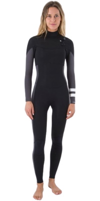 2026 Hurley Femmes Advant 3/2mm Chest Zip Combinaison Néoprène WFS0013302 - Black