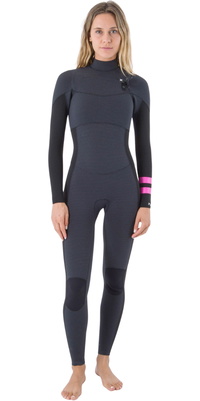 2025 Hurley Womens Plus 5/3mm Chest Zip Wetsuit WFS0012503 - Black