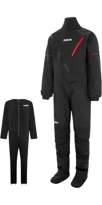 2026 Nava Performance Club Front Zip Drysuit & Club Fleece Undersuit NAVADSAUSB - Black