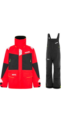 2026 Nava Performance Mens NV2 Jacket & Trousers Sailing Suit NAVAJATCS - Red / Black