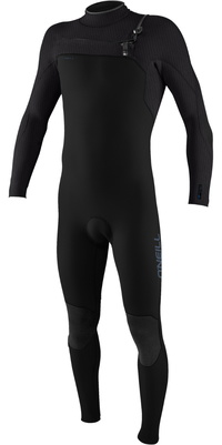 2026 ONeill Enfants Hyperfreak 4/3+mm Chest Zip Combinaison Néoprène 5351 - Black / Temp Steel