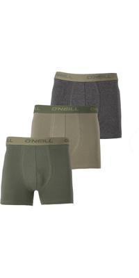 2025 O'Neill Hommes Boxershorts Uni 3-Pack 900003 - Green / Anthracite Mélange