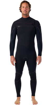 2026 ONeill Hommes Hyperfreak Fire 4/3+mm Chest Zip Combinaison Néoprène 5661 - Black / Black