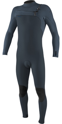 2025 ONeill Hommes Hyperfreak Wind 4/3+mm Chest Zip Combinaison Néoprène 5628 - Dark Orion / Copen Blue