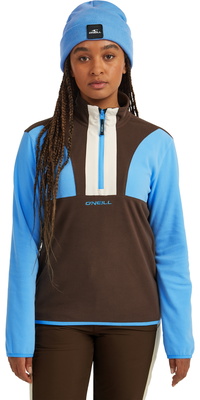 2025 O'Neill Femmes FWC'Cruz Triple Polartec Half-Zip Fleece 1350080 - Blue Poppy Colour Block