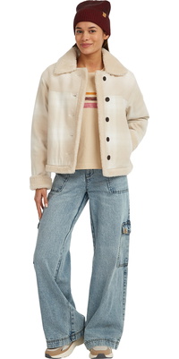 2025 O'Neill Femmes O'Riginals Fleece Veste Doublée 1500144 - Beige Check