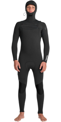 2025 Quiksilver Enfants Everyday Sessions 4/3mm Chest Zip à Capuche Combinaison Néoprène 25CW203500 - Black