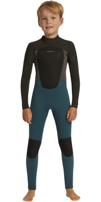 2026 Quiksilver Enfants Prologue 3/2mm Back Zip Combinaison N&eacute;opr&egrave;ne EQKW103015 - Midnight Turquoise