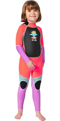 2026 Rip Curl Groms Omega 1.5mm Back Zip Easy On / Off Combinaison Néoprène 002TSP - Hot Pink