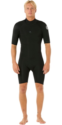 2026 Rip Curl Hommes Dawn Patrol 2mm Back Zip Shorty Combinaison N&eacute;opr&egrave;ne 11TMSP - Black