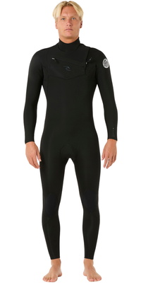 2026 Rip Curl Hommes Dawn Patrol Pro 4/3mm Chest Zip Combinaison Néoprène 16WMFS - Black