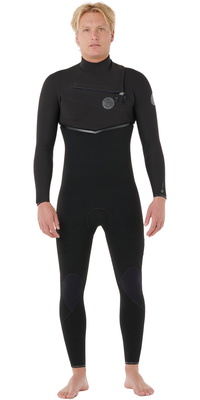 2026 Rip Curl Hommes E-Bomb 4/3mm Chest Zip Combinaison Néoprène 17RMFS - Black