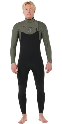 2026 Rip Curl Hommes Flashbomb 4/3mm Chest Zip Combinaison Néoprène 17CMFS - Deep Cactus