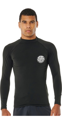 2025 Rip Curl Hommes Icons UPF Brushed Long Sleeve Lycra Vest 153MRV - Black