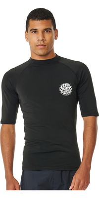 2025 Rip Curl Hommes Icons UPF Brushed Short Sleeve Lycra Vest 154MRV - Black