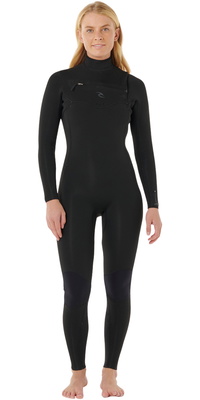 2026 Rip Curl Femmes Dawn Patrol Pro 4/3mm Chest Zip Combinaison Néoprène 16VWFS - Black