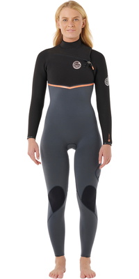 2026 Rip Curl Femmes E-Bomb 3/2mm Chest Zip Combinaison Néoprène 16RWFS - Charcoal