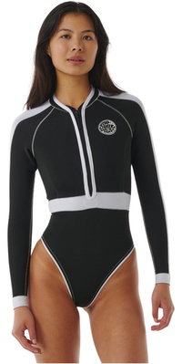 2026 Rip Curl Femmes G-Bomb 1.5mm Front Zip Printemps Combinaison Néoprène 13EWSP - Black / White