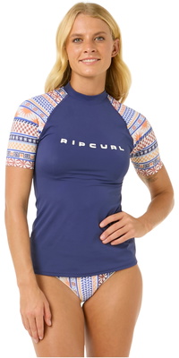 Rip Curl Femmes 2025 San Carlos Gilet Lycra à Manches Courtes 17UWRV - Dark Blue