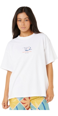 2025 Rip Curl Womens Shore Break Heritage Tee 0KRWTE - Optical White