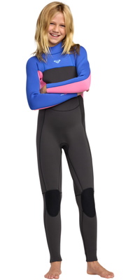 2026 Roxy Enfants Prologue+ 4/3mm Back Zip Combinaison Néoprène 26RW213508 - Cobalt