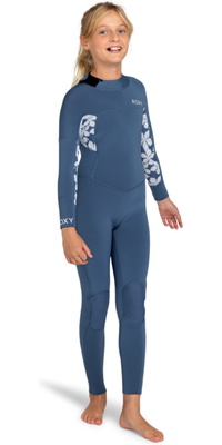 2026 Roxy Enfants Swell Series 3/2mm Back Zip Combinaison N&eacute;opr&egrave;ne ERGW103055 - Wild Wind Drifter Floral