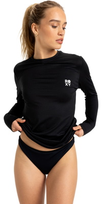 2025 Roxy Femmes Happy Waves T-shirt De Surf à Manches Longues ERJWR03849 - Anthracite