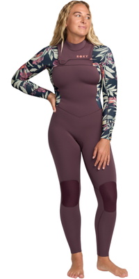 2026 Roxy Womens Swell Natural 4/3mm Chest Zip Wetsuit 26BW213509 - Black Multi
