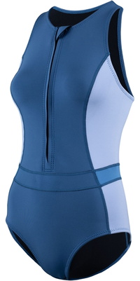 2026 ZONE3 Femmes Maillot De Bain Sans Manches Yulex NA25WYSS126 - Multi Blue / White
