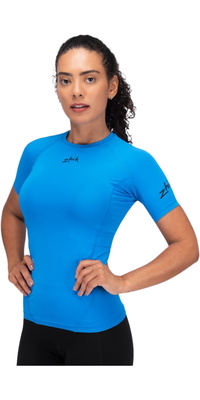 2026 Zhik Femmes Eco Spandex LT Short Sleeve Baselayer Top DTP-0167-W-CYA - Cyan
