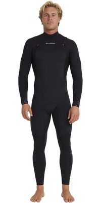 2026 Billabong Hommes Revolution Natural 3/2mm Chest Zip Combinaison Néoprène 24AW193511 - Black Red