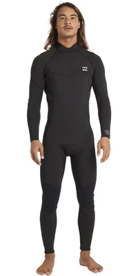 2026 Billabong Hommes Absolute 3/2mm Flatlock Back Zip Combinaison Néoprène 24AW211601 - Black