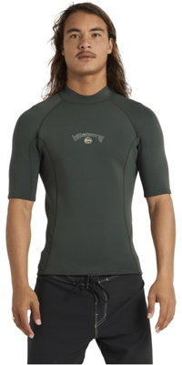2026 Billabong Hommes Absolute Haut En Néoprène à Manches Courtes ABYW900105 - Forest