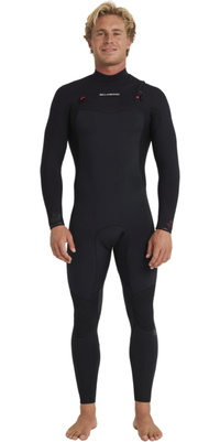 2026 Billabong Hommes Revolution Natural 4/3mm Chest Zip Combinaison N&eacute;opr&egrave;ne 24AW193512 - Black Red