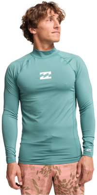 2026 Billabong Hommes Débardeur En Lycra à Manches Longues Waves All Day Long EBYWR00102 - Sea Green