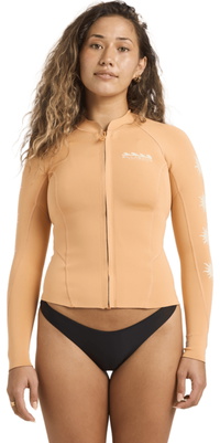 2026 Billabong Femmes 1mm Veste Peeky Natural 24BW193500 - Tangerine