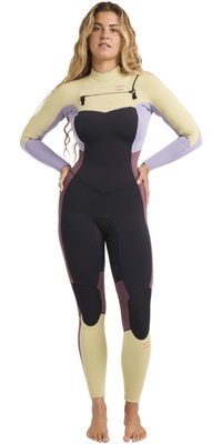 2026 Billabong Womens Synergy Natural 4/3mm Chest Zip Wetsuit 24BW193515 - Grey Violet