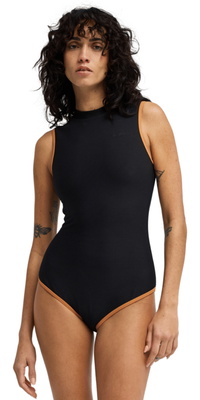 2026 Billabong Femmes Maillot De Bain Une Pièce à Col Haut Tanlines Glider 24O301603 - Black
