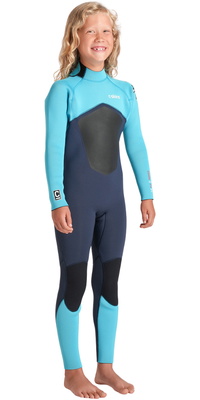 2026 C-Skins Enfants Nuwave Legend 3/2mm Back Zip Combinaison Néoprène C-NLE32JBZ - Bluestone / Blue / Red